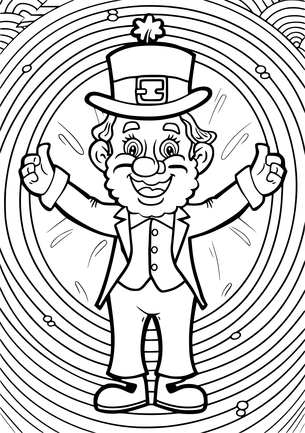 st patricks day colouring pages, leprechaun, pinocchio, illustrator, free coloring page downloads