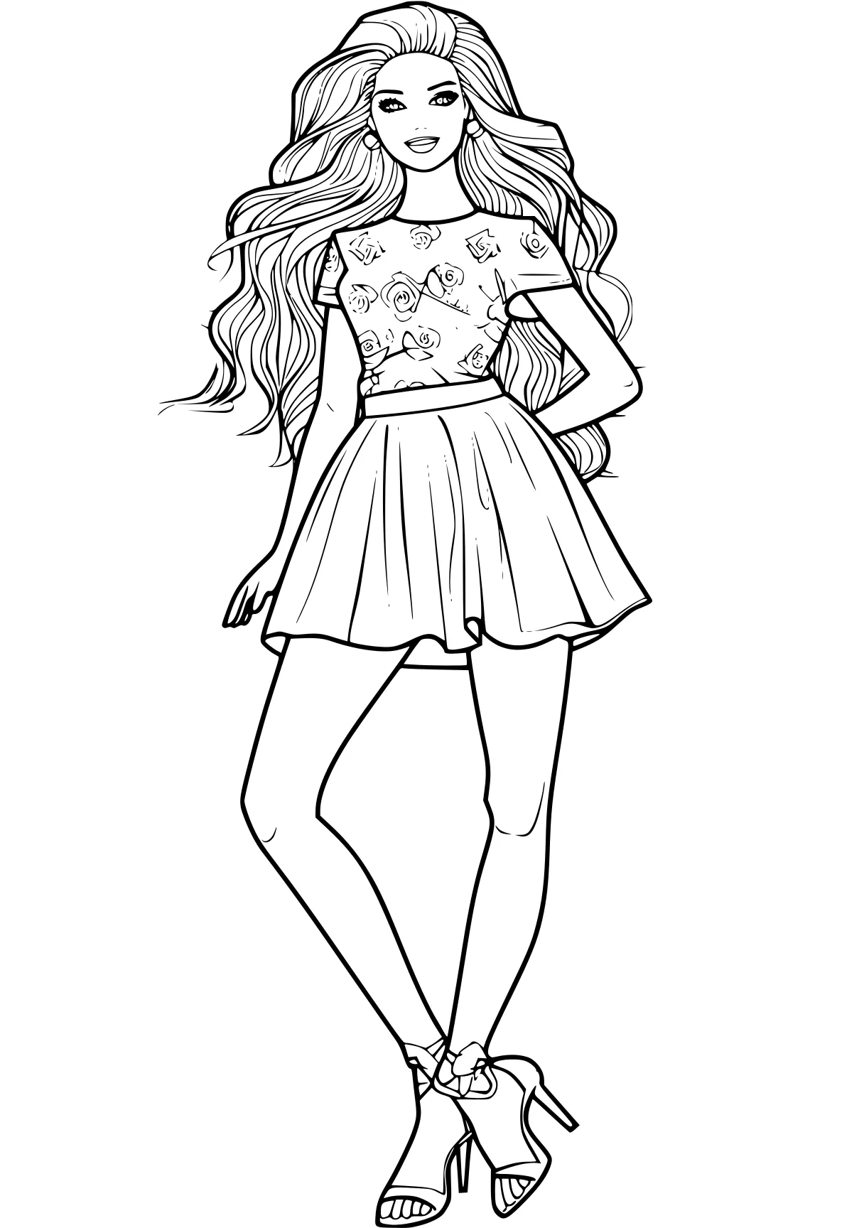 barbie coloring pages printable girl, cupcake, clothes, preppy, leg, free page downloads