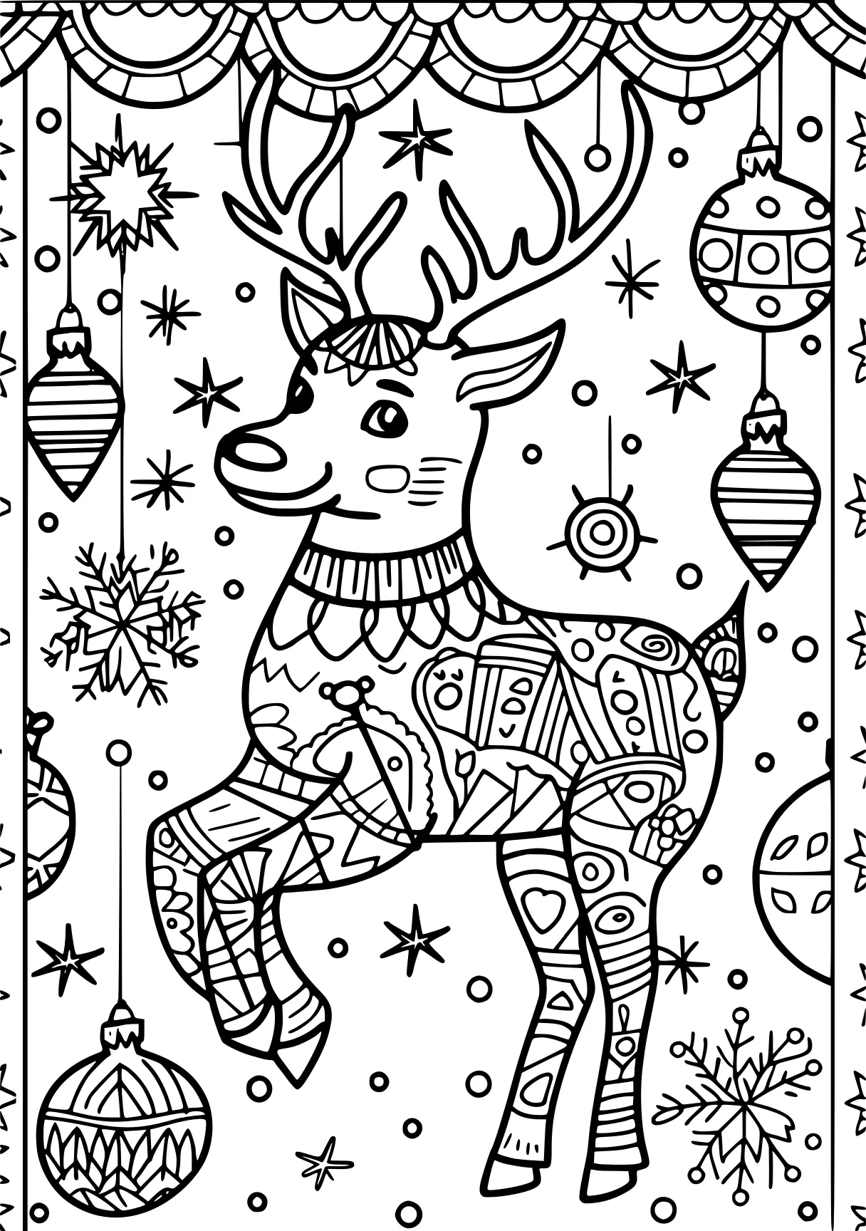 easy christmas coloring pages reindeer, rudolph, deer, free page downloads