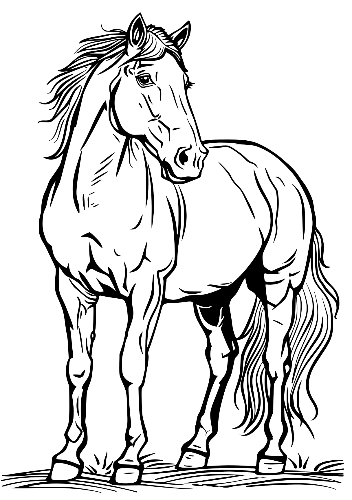 horse coloring pages horse, pony, unicorn, pegasus, illustrator, free page downloads