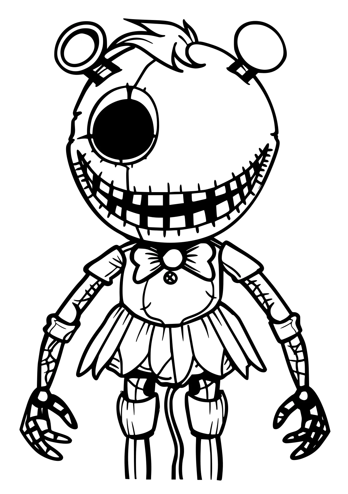 fnaf coloring pages fnaf, fazbear, chica, bonnie, skellington, free page downloads