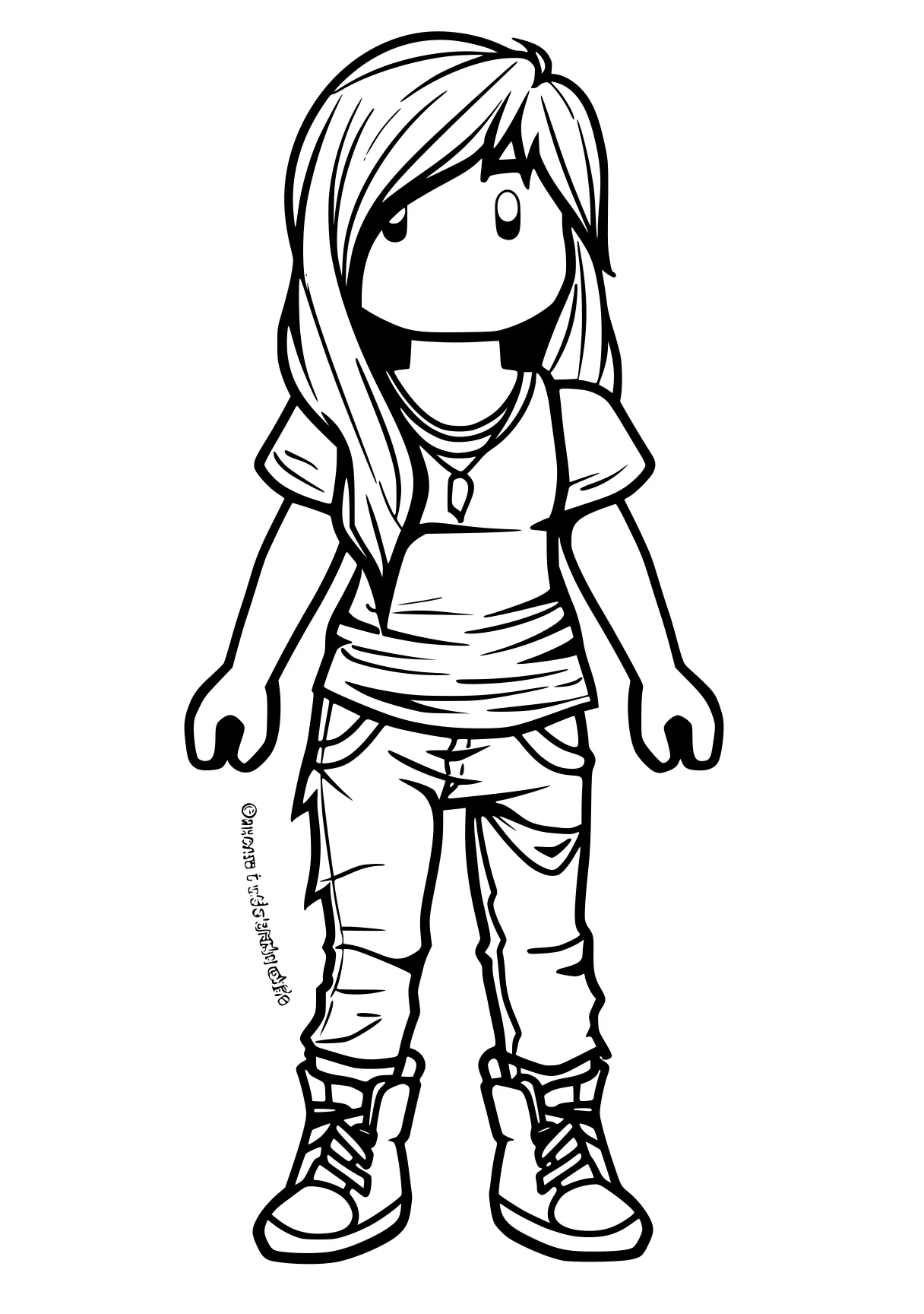 coloring pages roblox chibi, chica, clothes, digital, girl, free page downloads