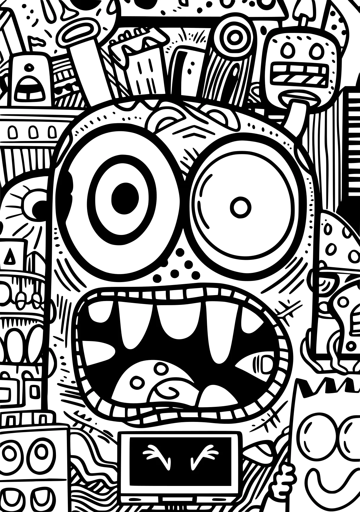 coloring paper morty, squarepants, spongebob, zombie, free page downloads