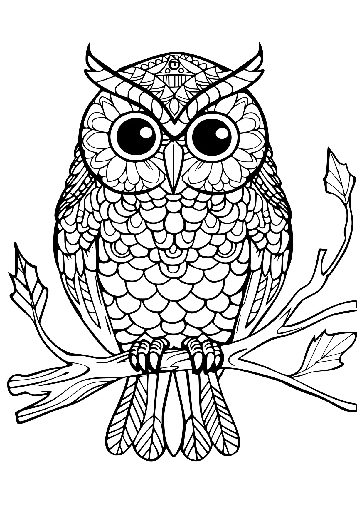 difficult coloring pages owl, zentangle, illustrator, free page downloads