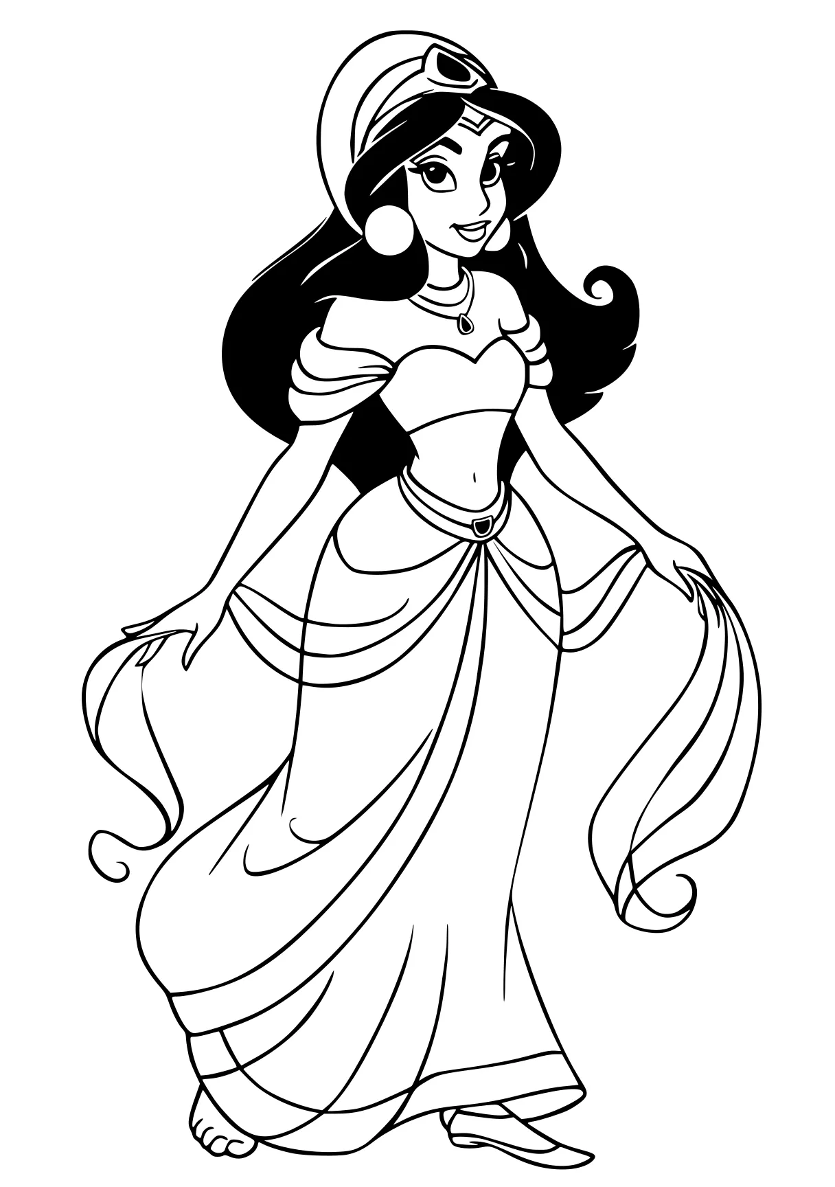 princess jasmine coloring pages jasmine, diana, widow, princess, ariel, free page downloads