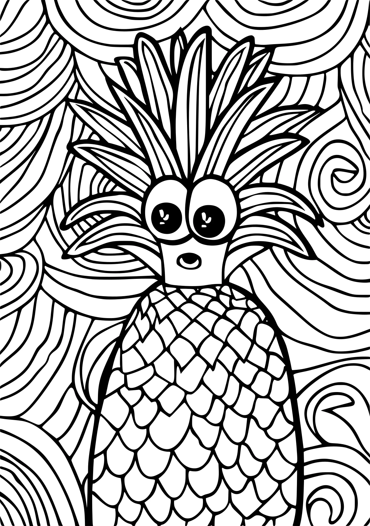 cartoon coloring pages zentangle, owl, peacock, free page downloads