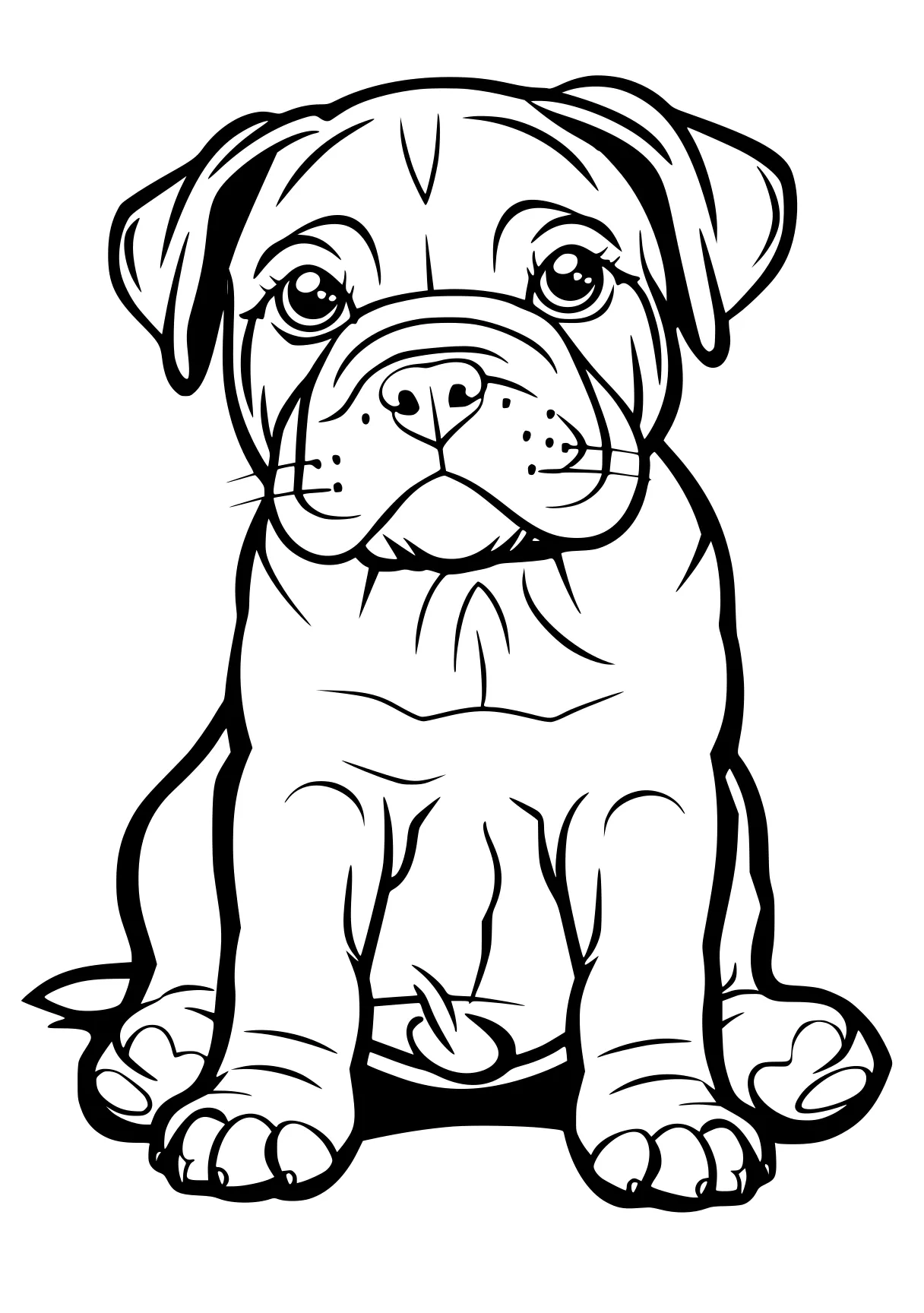 puppy coloring sheet bulldog, pug, illustrator, puppy, pitbull, free page downloads