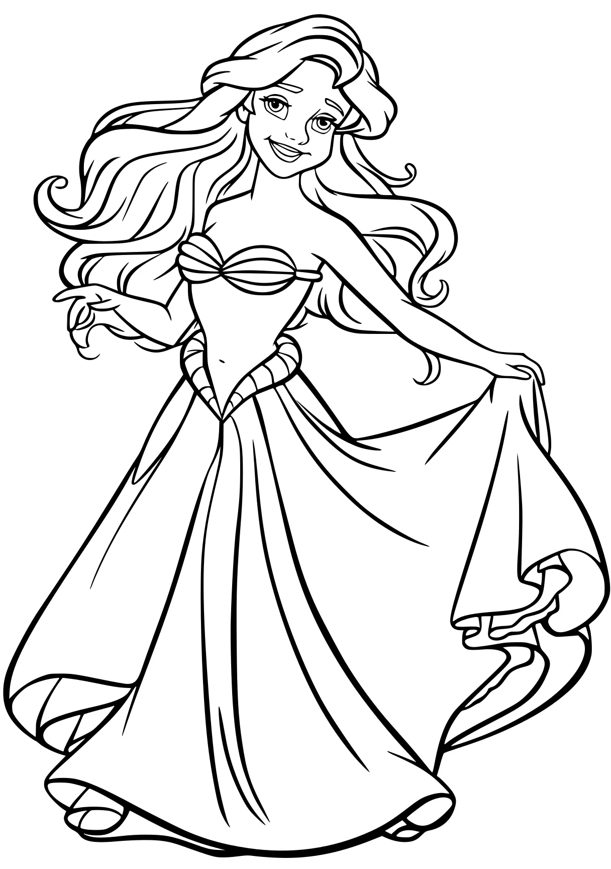 ariel coloring page jasmine, rosalina, rapunzel, princess, diana, free downloads