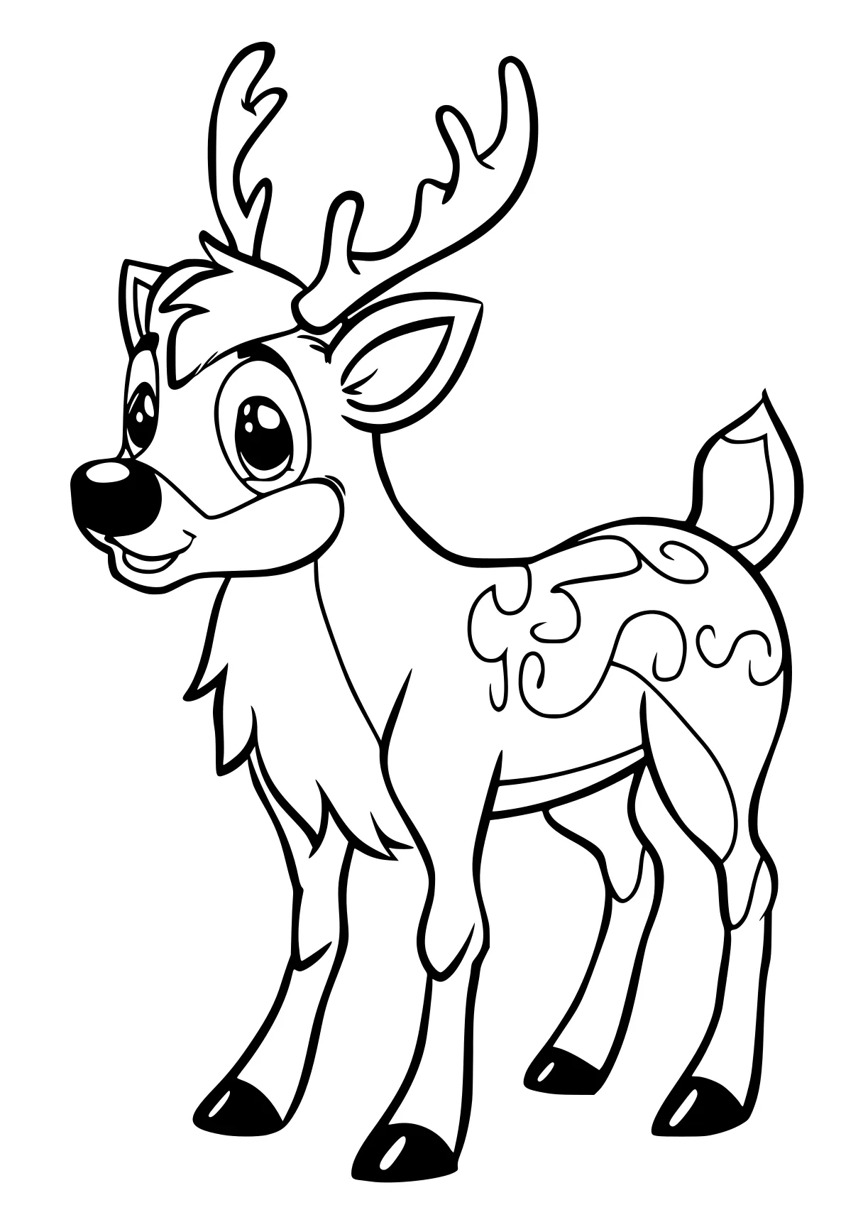 rudolph coloring page deer, rudolph, bambi, reindeer, moose, free downloads