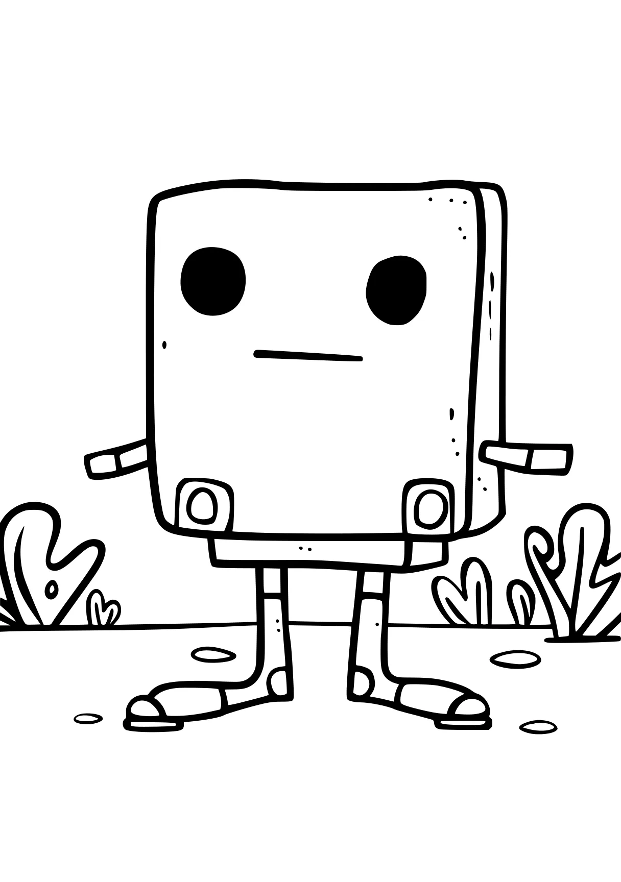 simple coloring pages robot, squarepants, boxy, numberblocks, sponge, free page downloads