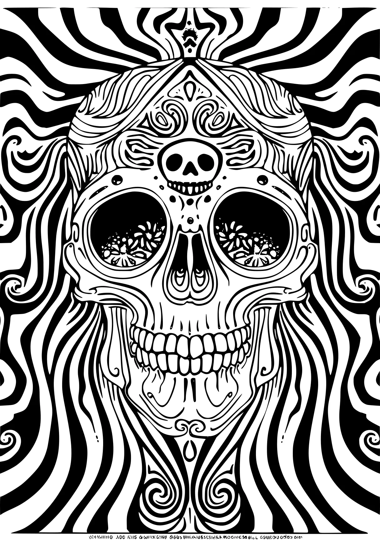 trippy coloring pages muertos, skull, skellington, digital, free page downloads