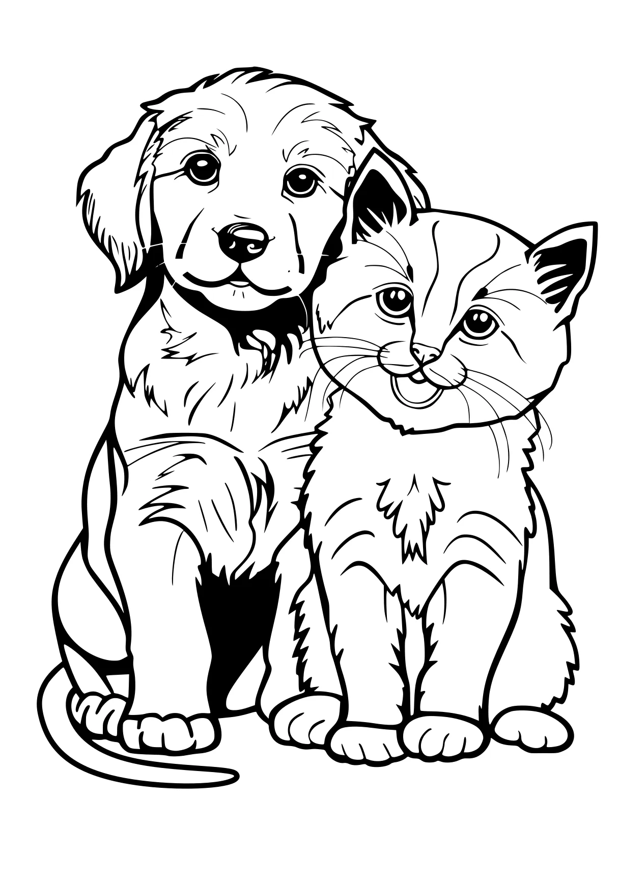 coloring pages puppy, pets, cats, aristocats, free page downloads