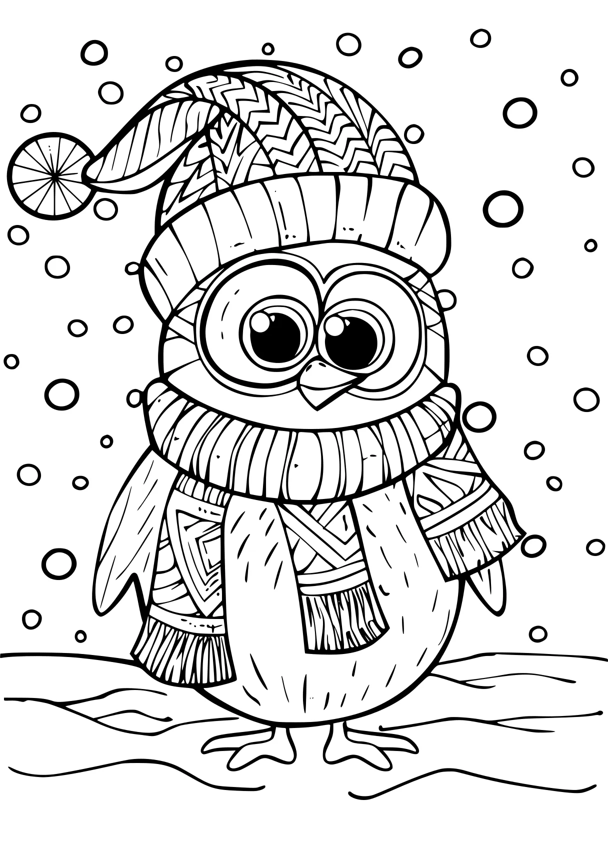 holiday coloring pages owl, snowman, winter, free page downloads