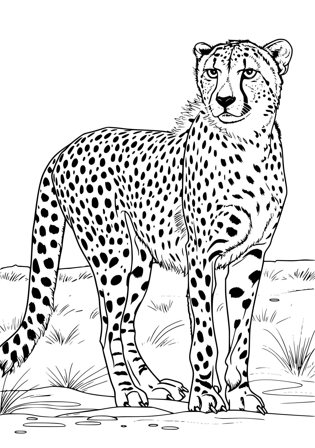 cheetah coloring page cheetah, jaguar, leopard, panther, safari, free downloads