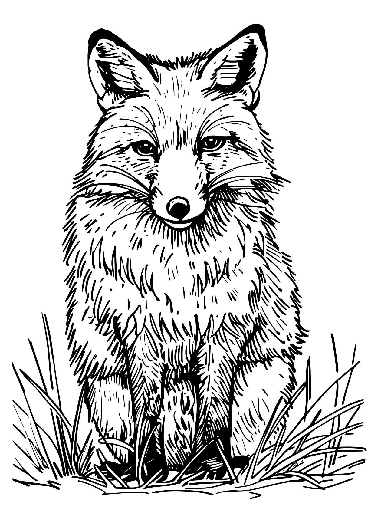 fox coloring page fox, raccoon, wolf, foxy, racoon, free downloads