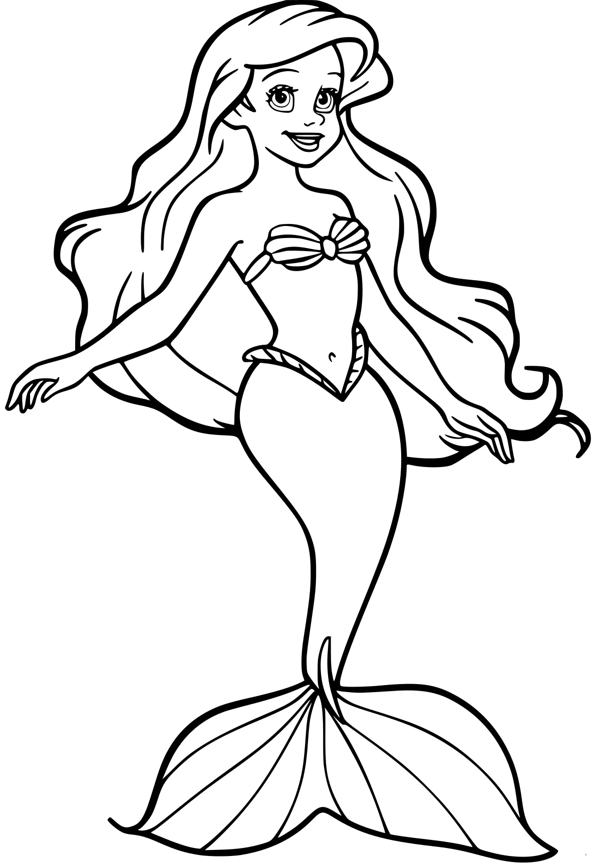 little mermaid coloring page mermaid, ariel, siren, jasmine, moana, free downloads