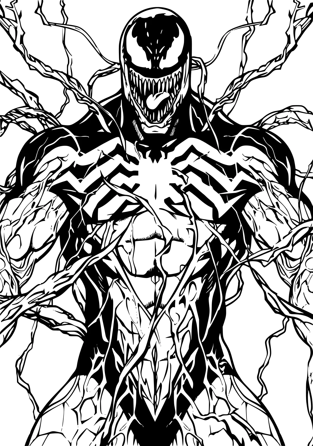 venom coloring pages venom, carnage, wolverine, electro, spider, free page downloads