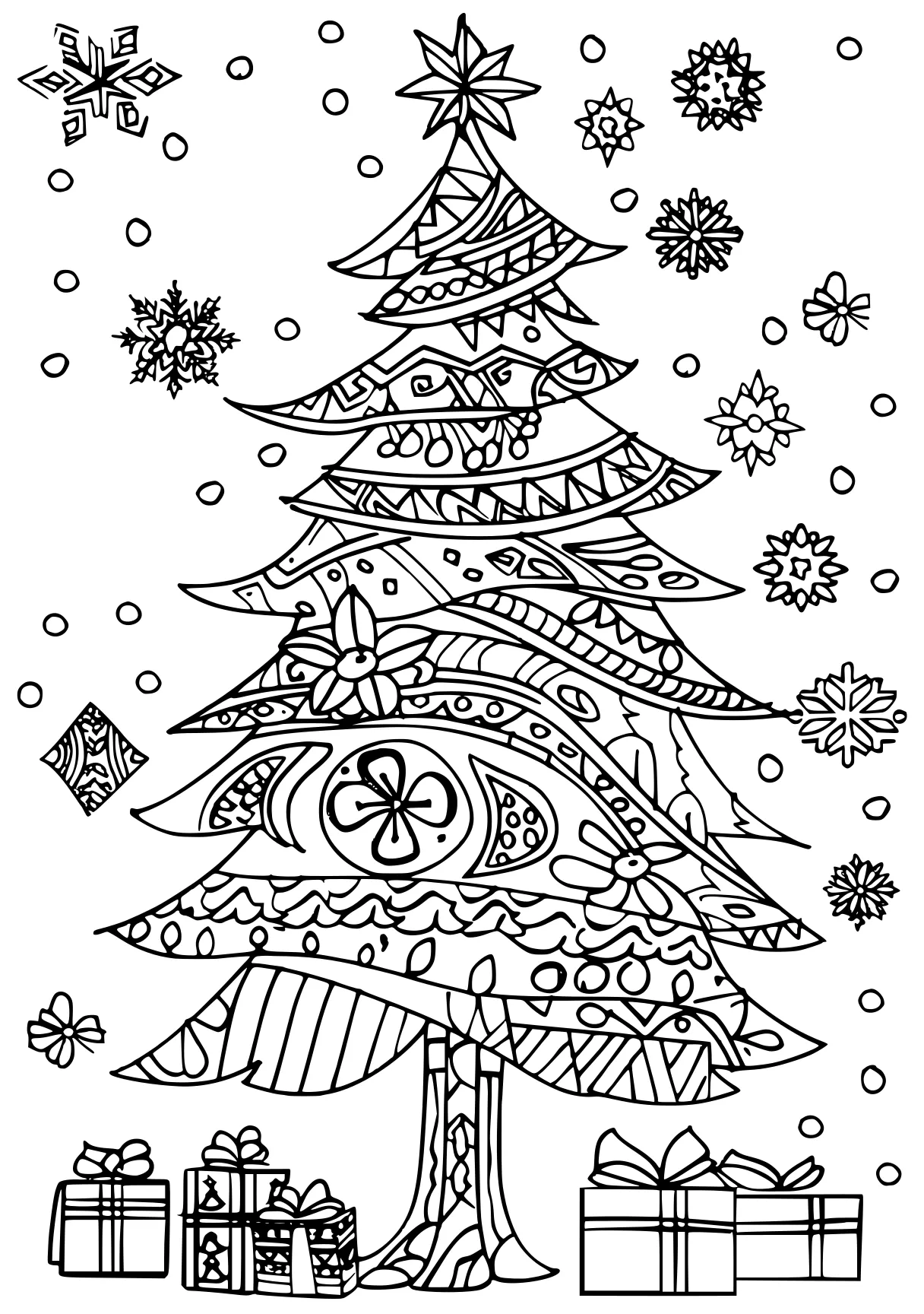 christmas coloring printables zentangle, ornament, tree, free page downloads