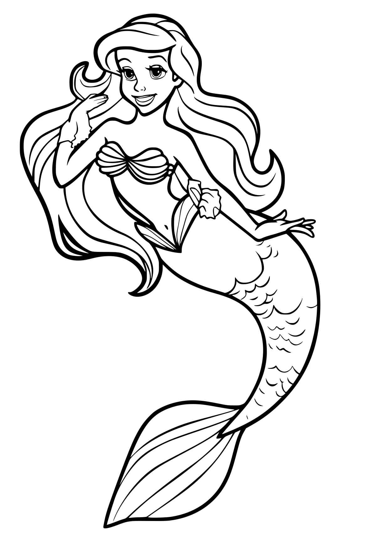 little mermaid coloring page mermaid, ariel, siren, fish, free downloads