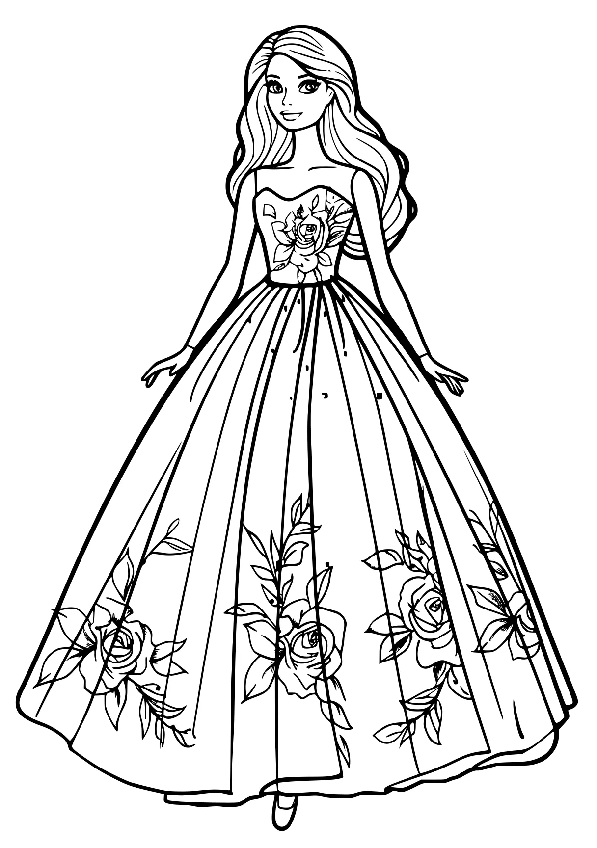 barbie doll coloring pages, cinderella, princess, design, free page downloads