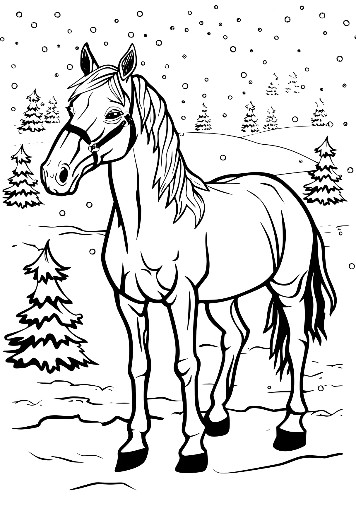 horse coloring sheet horse, sleigh, unicorn, free page downloads