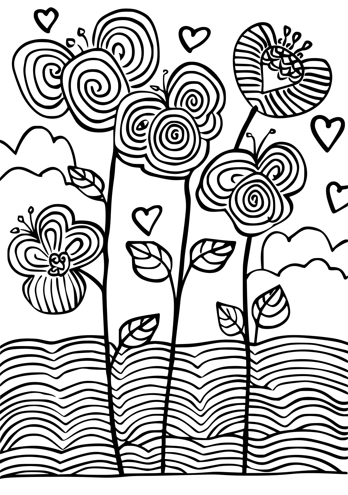 mother's day coloring pages, zentangle, flowers, printables, free page downloads