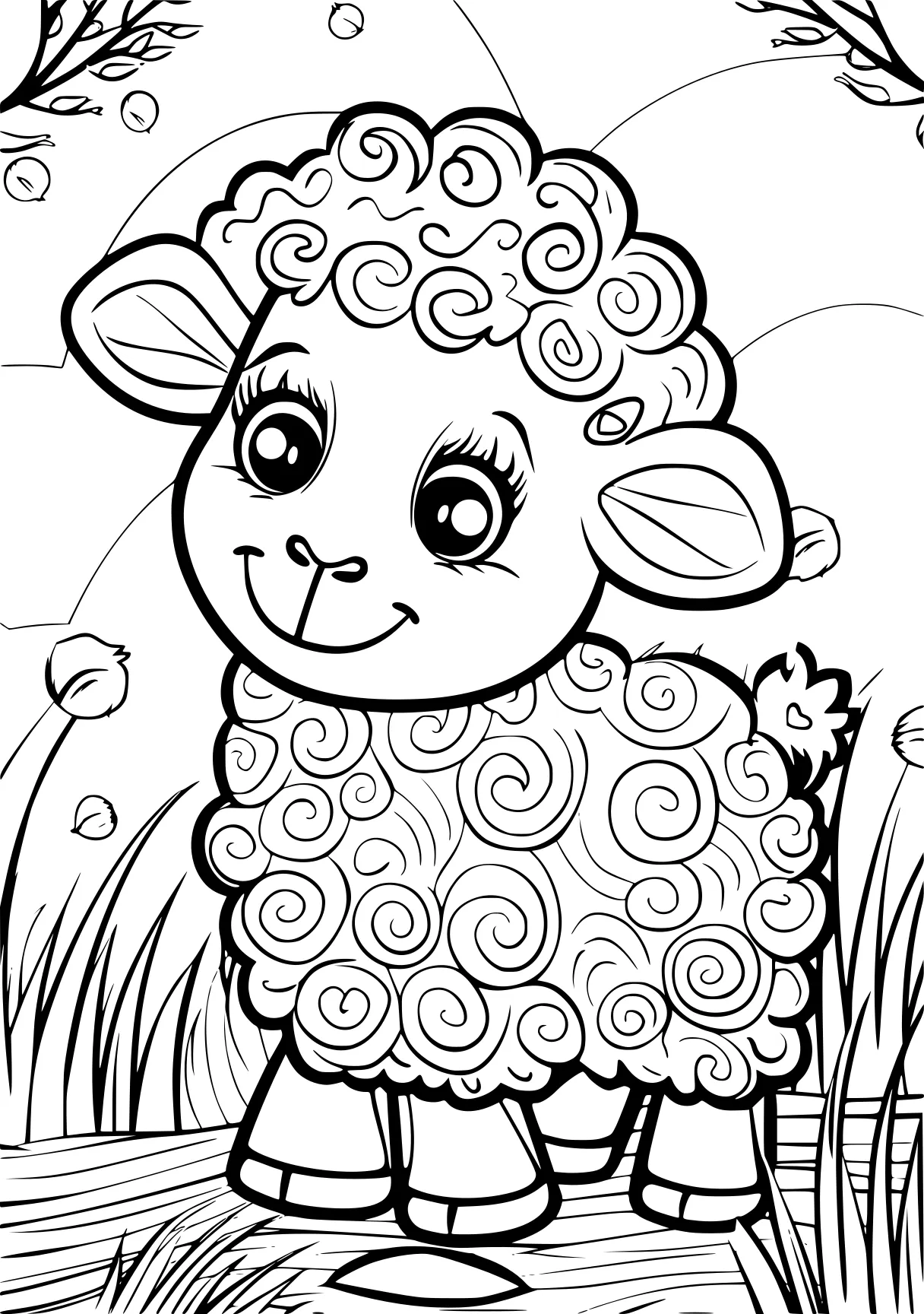 color page test print sheep, zentangle, molang, free coloring downloads