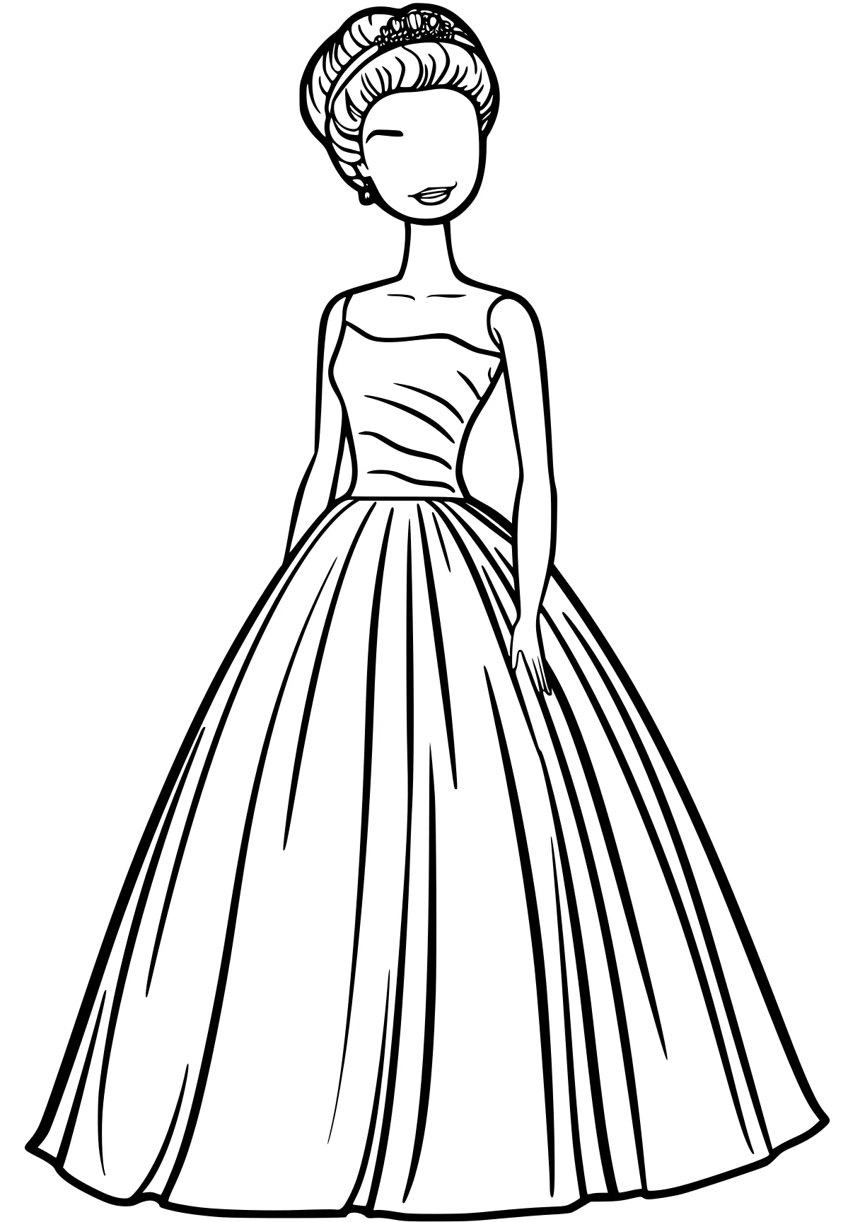 barbie doll coloring pages dresses, cinderella, princess, lady, tiana, free page downloads