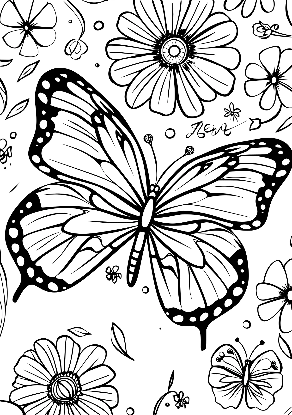 a flower coloring pages butterfly, butterflies, zentangle, free page downloads