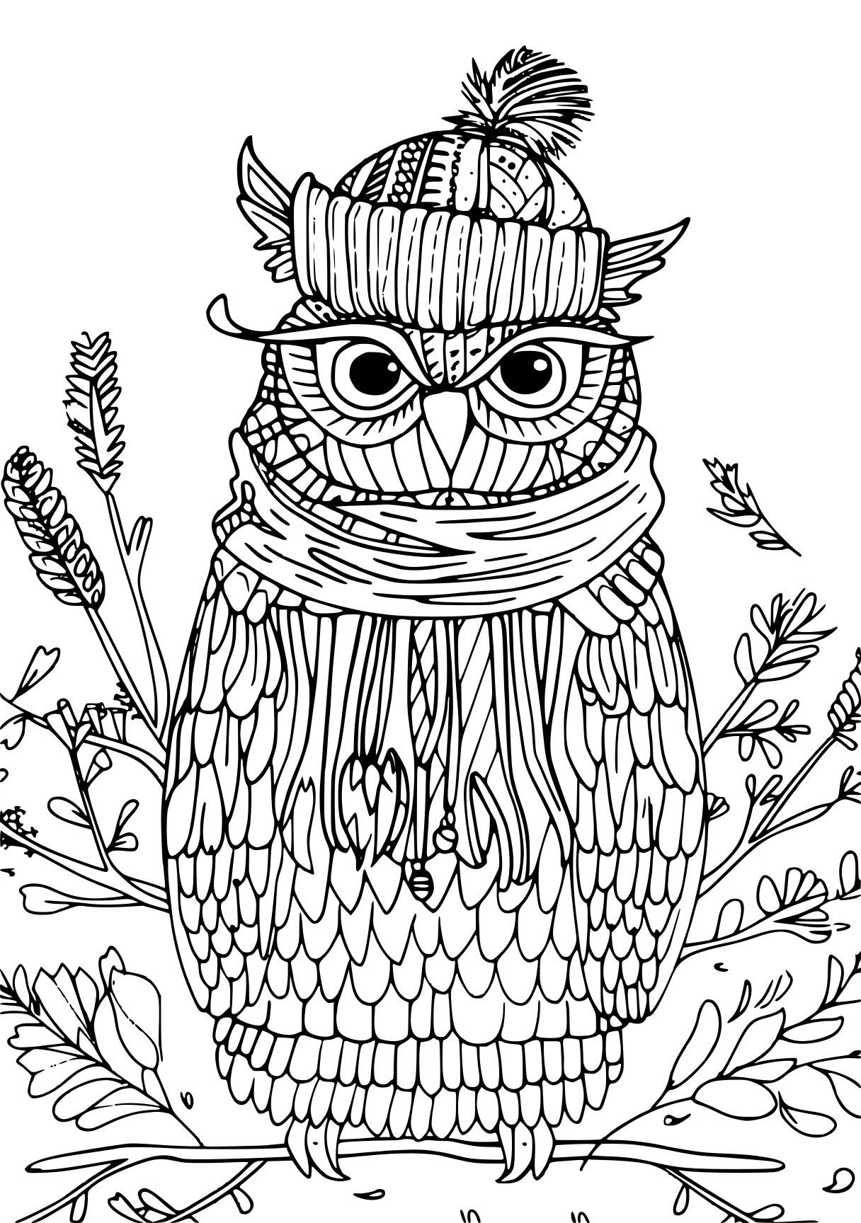 coloring pages for adults online owl, zentangle, illustrator, free page downloads