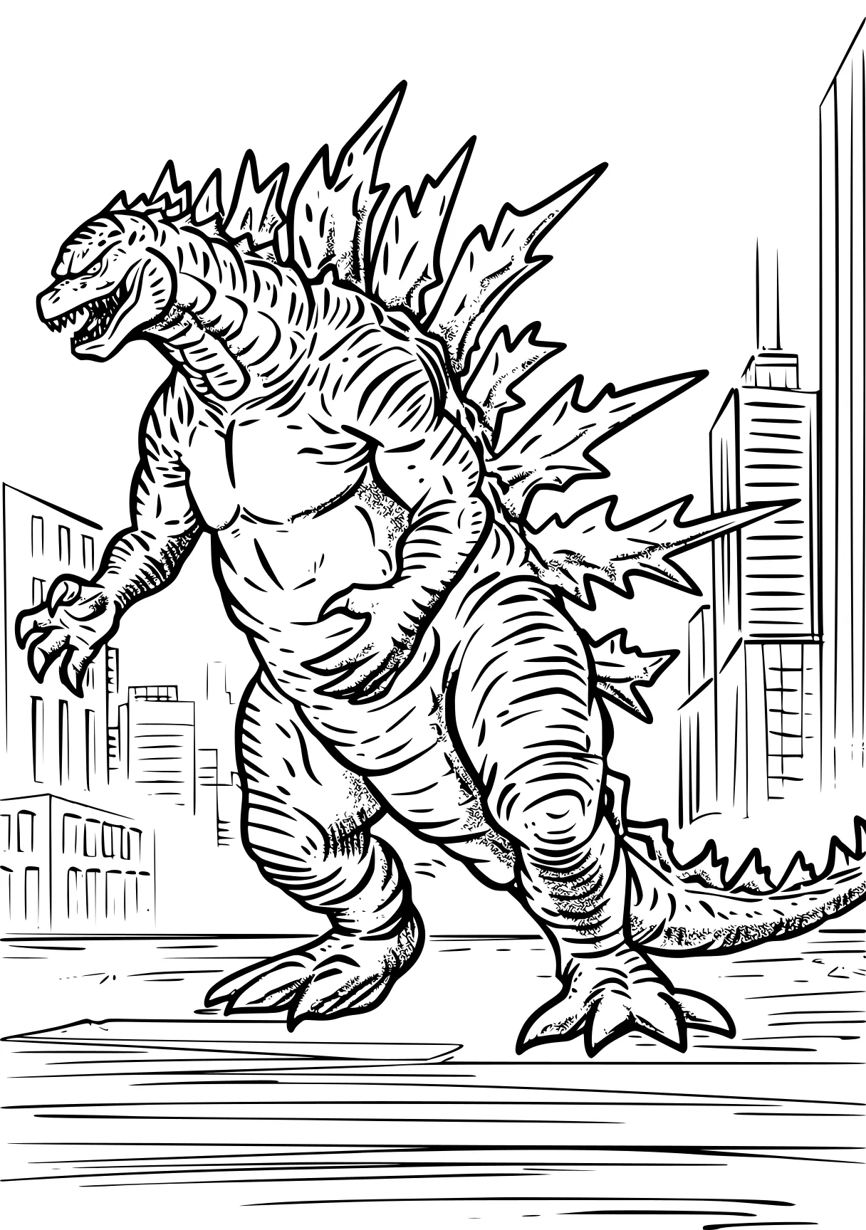 godzilla coloring pages godzilla, mechagodzilla, tyrannosaurus, indoraptor, rodan, free page downloads