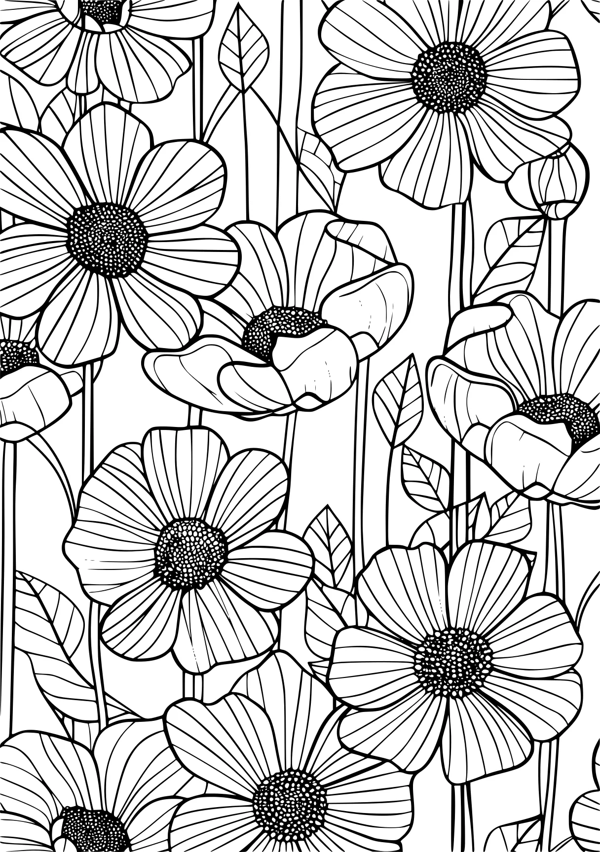 flower coloring, pattern, printables, flowers, free page downloads