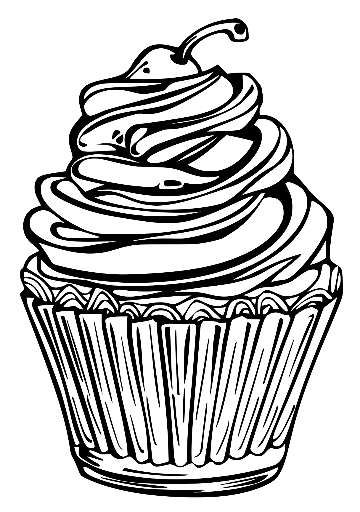 cupcake coloring page cupcake, cake, illustrator, foods, free downloads