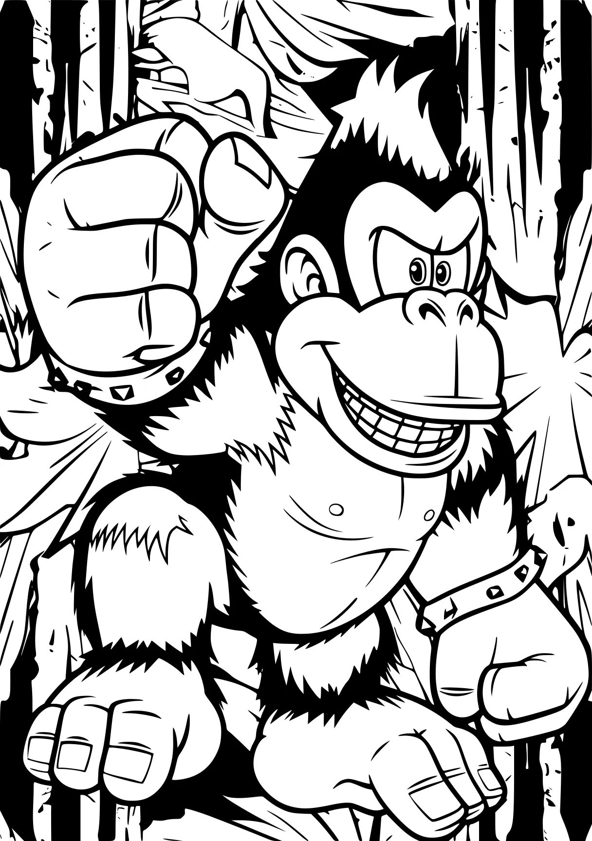 donkey kong coloring pages kong, gorilla, bowser, knuckles, bigfoot, free page downloads