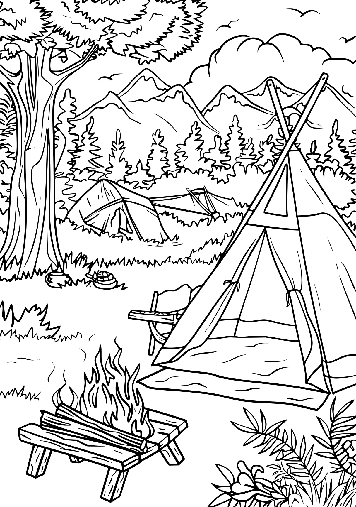 camping coloring pages camping, printables, worksheet, free page downloads