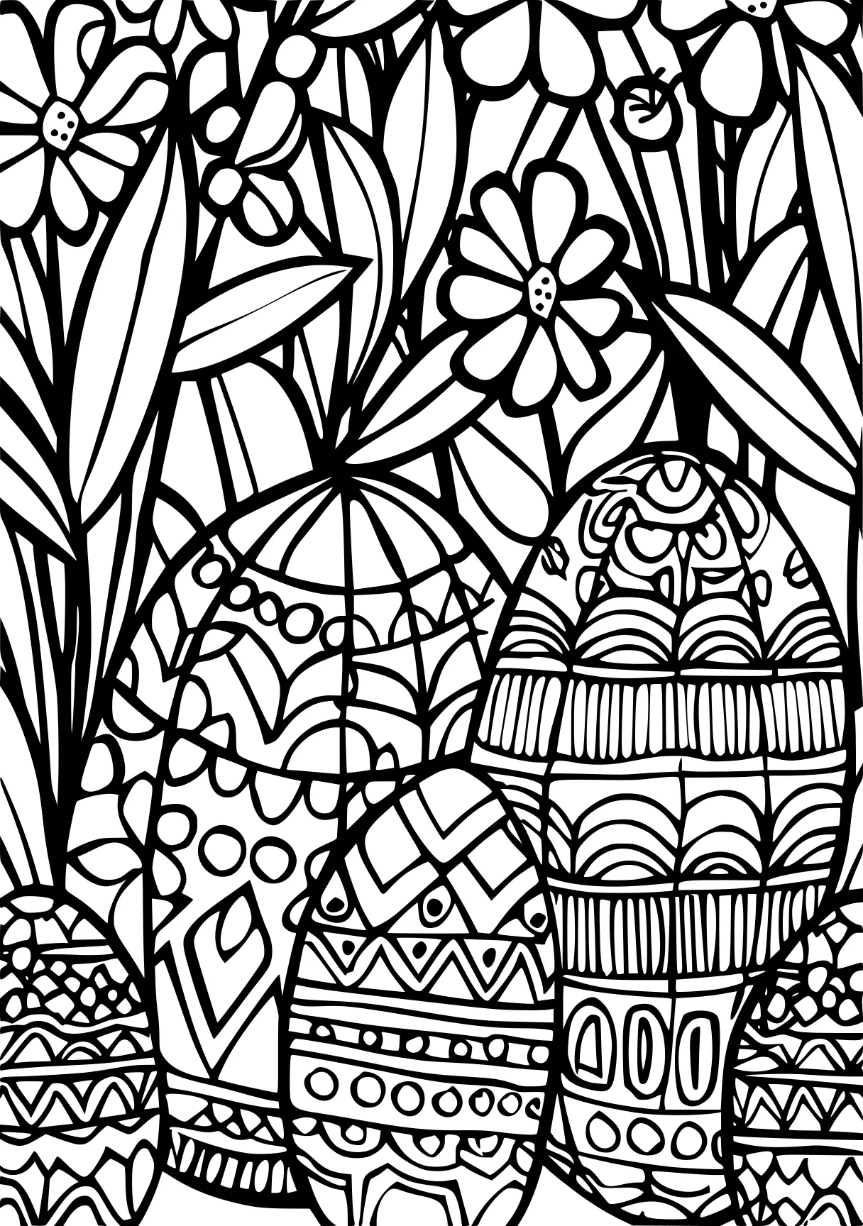 easter coloring sheets zentangle, colouring, plants, free page downloads