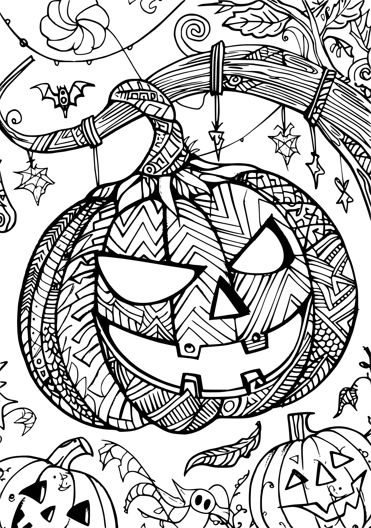 coloring pages for adults halloween zentangle, ornament, acorn, free page downloads