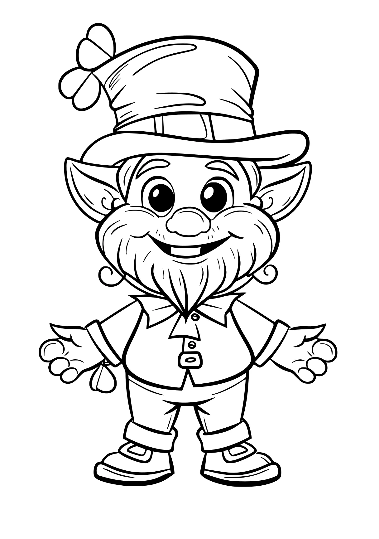 saint patrick's day coloring pages gnome, leprechaun, goblin, pinocchio, claus, free page downloads