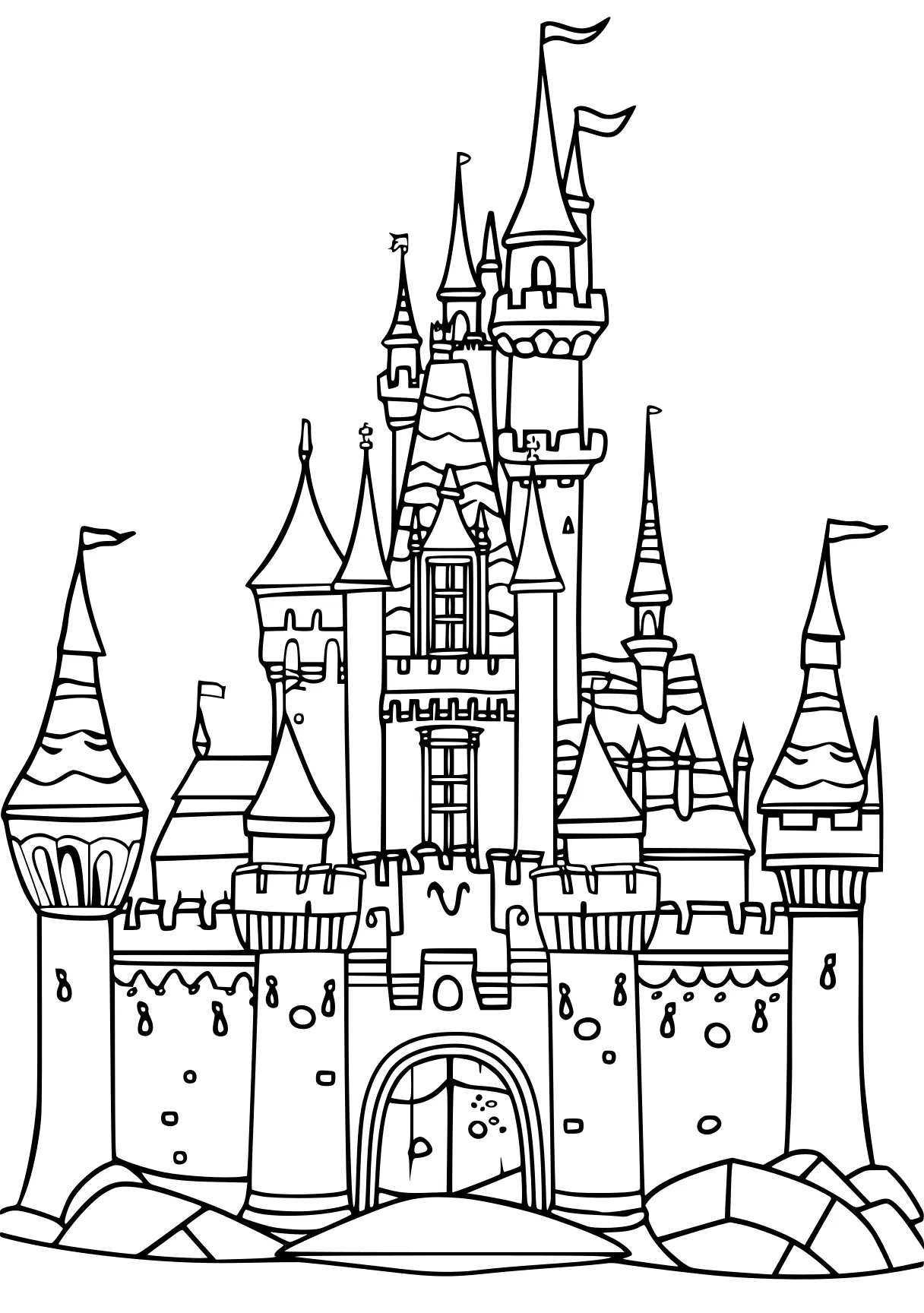 castle coloring page castle, disney, disneyland, free downloads