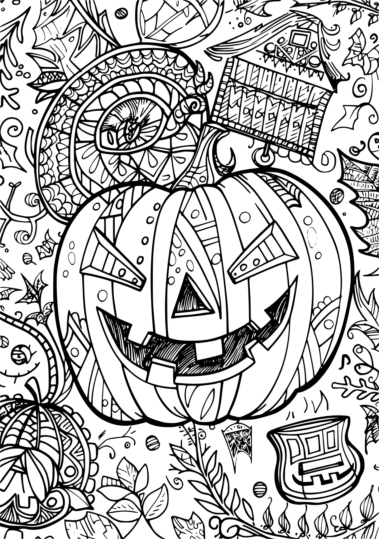 coloring pages for adults pdf, zentangle, pumpkin, halloween, free page downloads