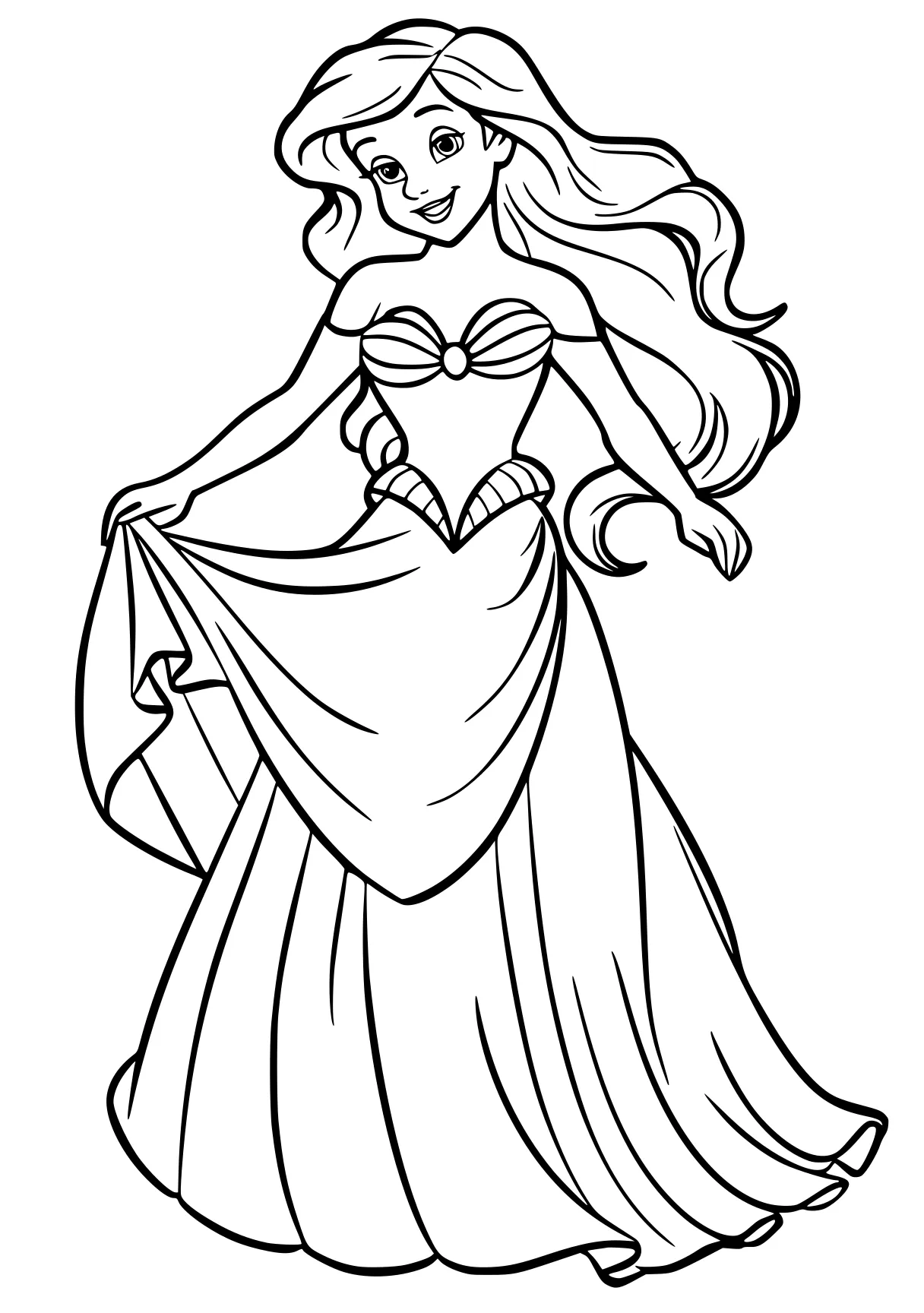 princess ariel coloring pages rapunzel, elsa, diana, rosalina, tiana, free page downloads