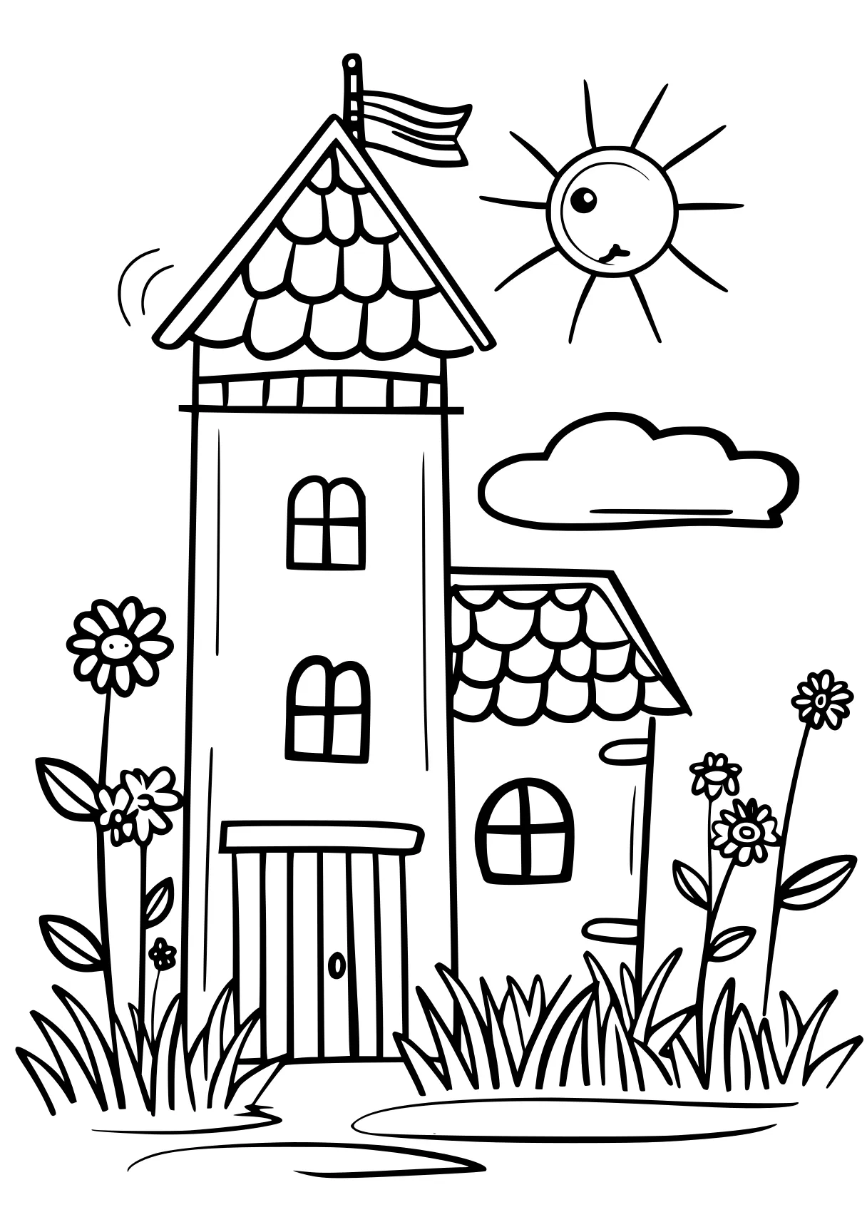 coloring patterns, illustrator, worksheet, house, free page downloads