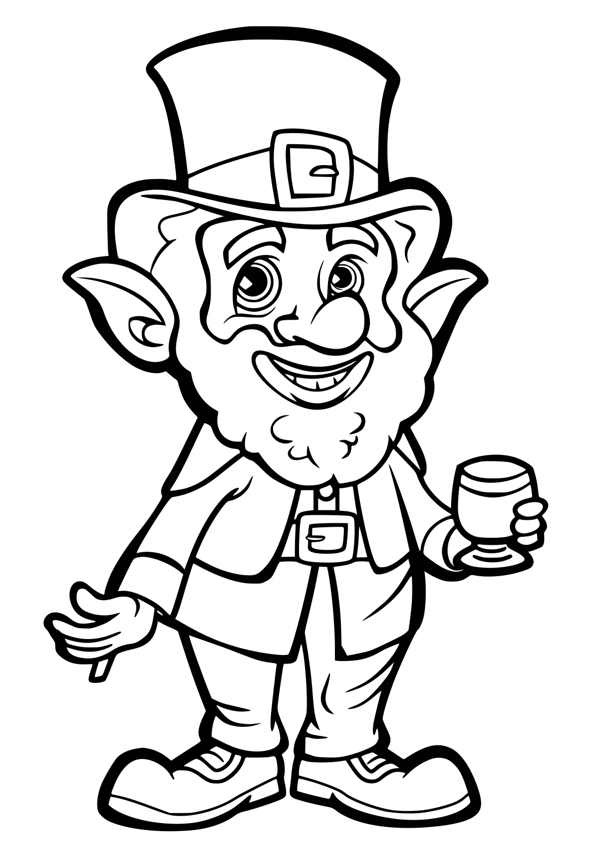 saint patrick's day coloring pages leprechaun, gnome, pinocchio, elf, goblin, free page downloads