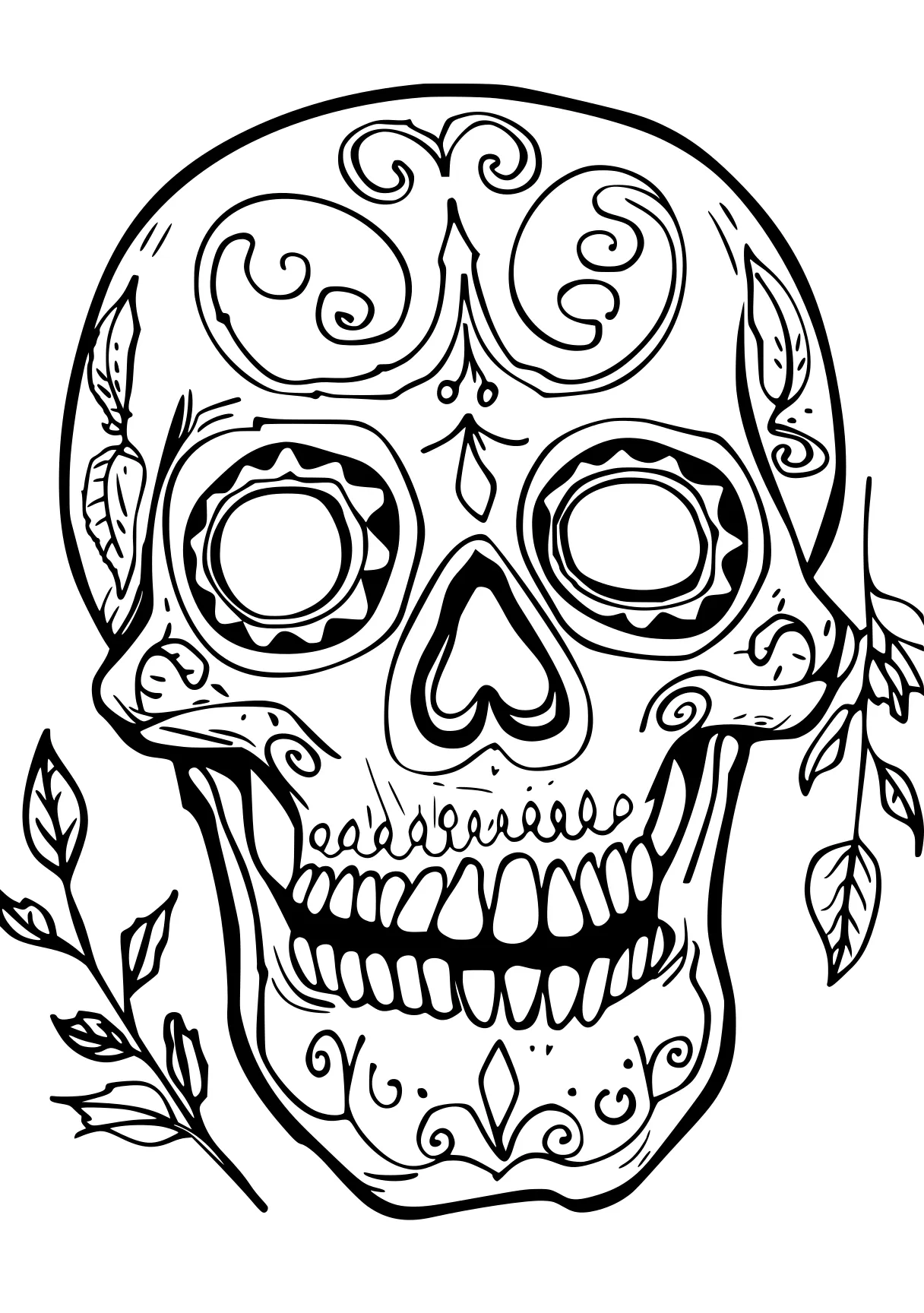 coloring pages for adults online muertos, skull, skeleton, free page downloads