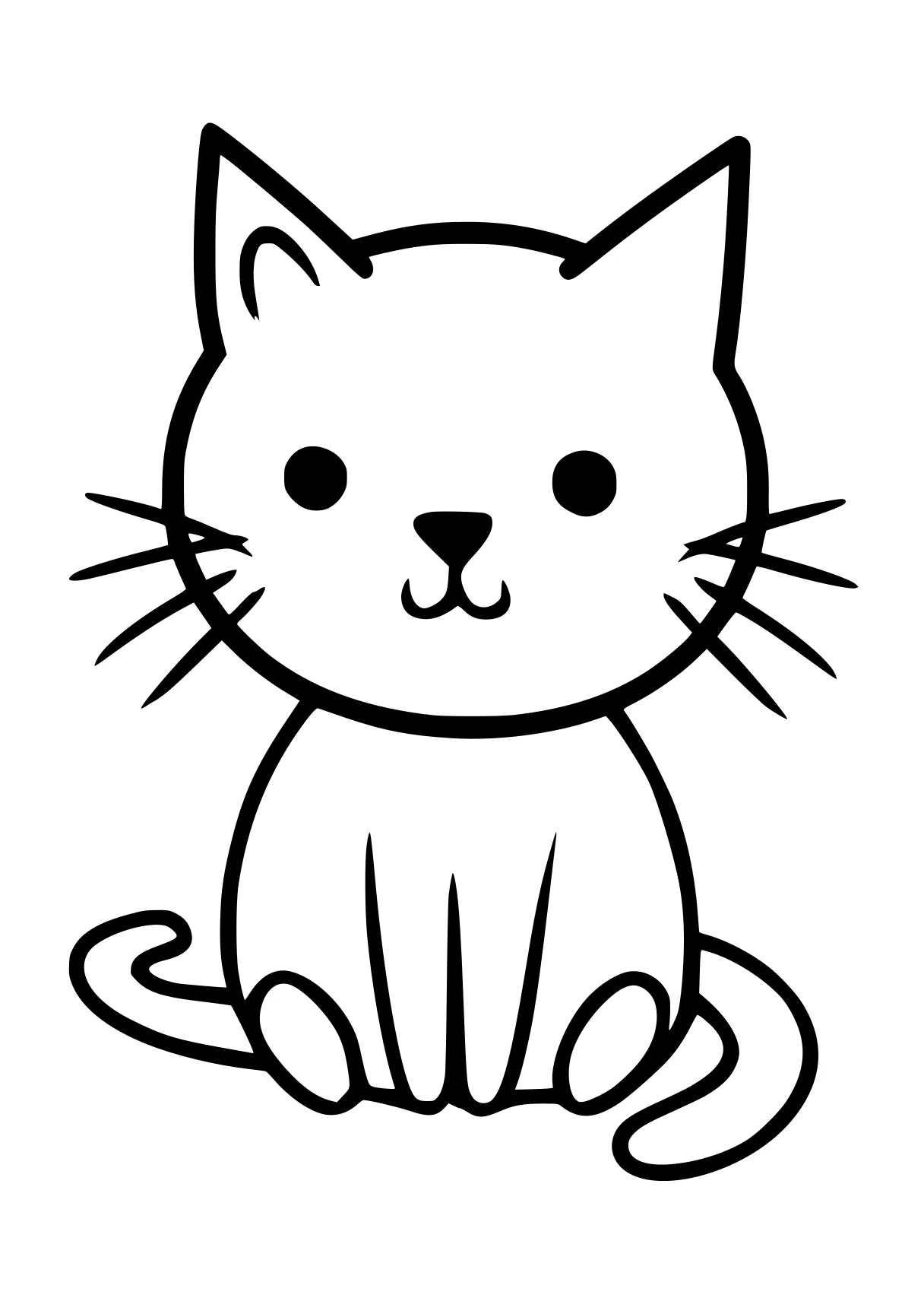 simple coloring sheets kitty, cat, caticorn, garfield, mew, free page downloads