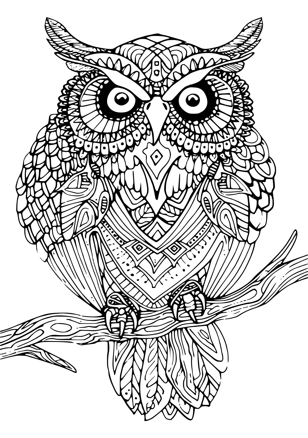 free color by number printables owl, illustrator, zentangle, coloring page downloads