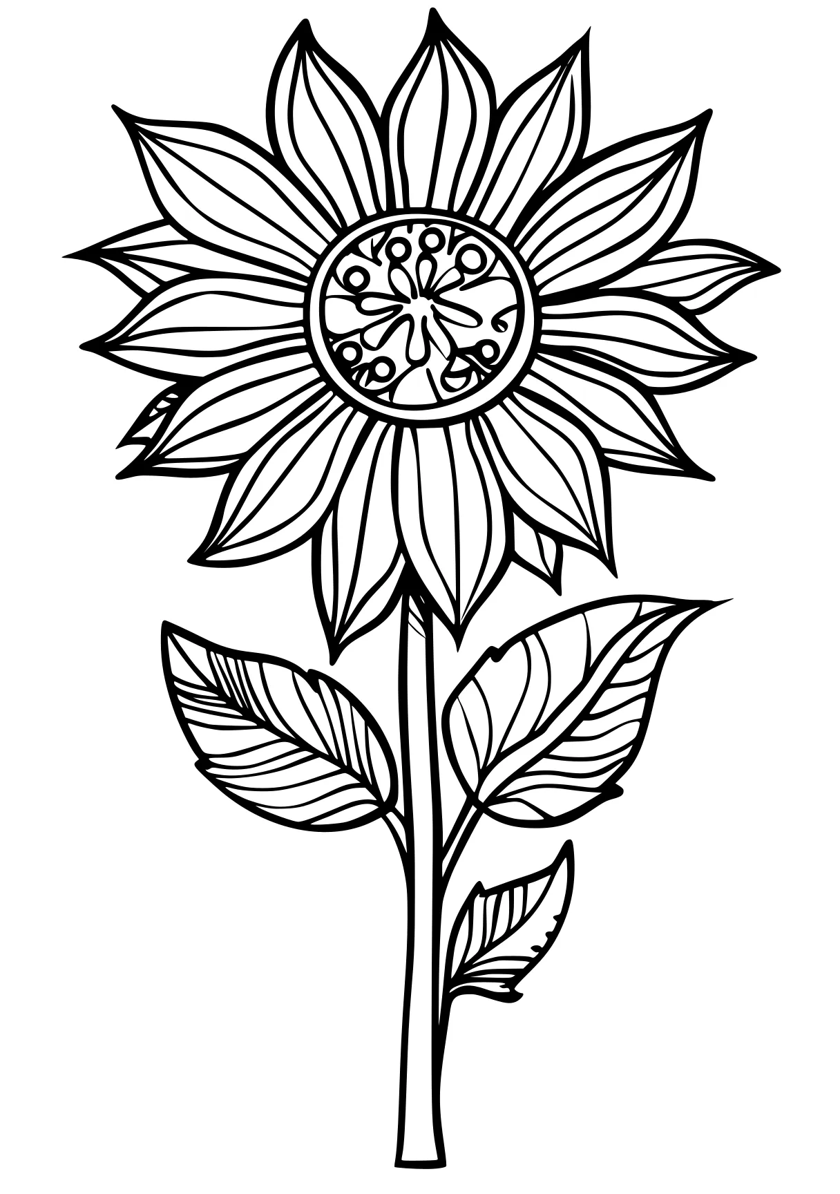 a flower coloring pages, sunflower, flower, design, free page downloads