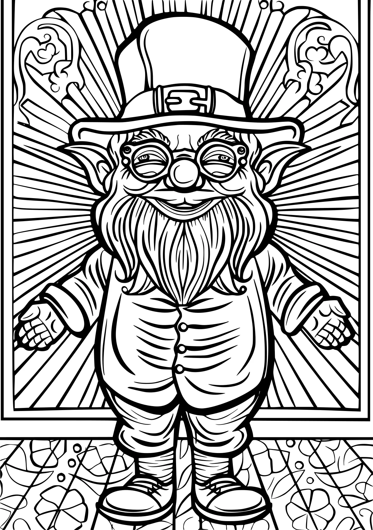 st patrick's day coloring pages, gnome, wizard, leprechaun, free page downloads