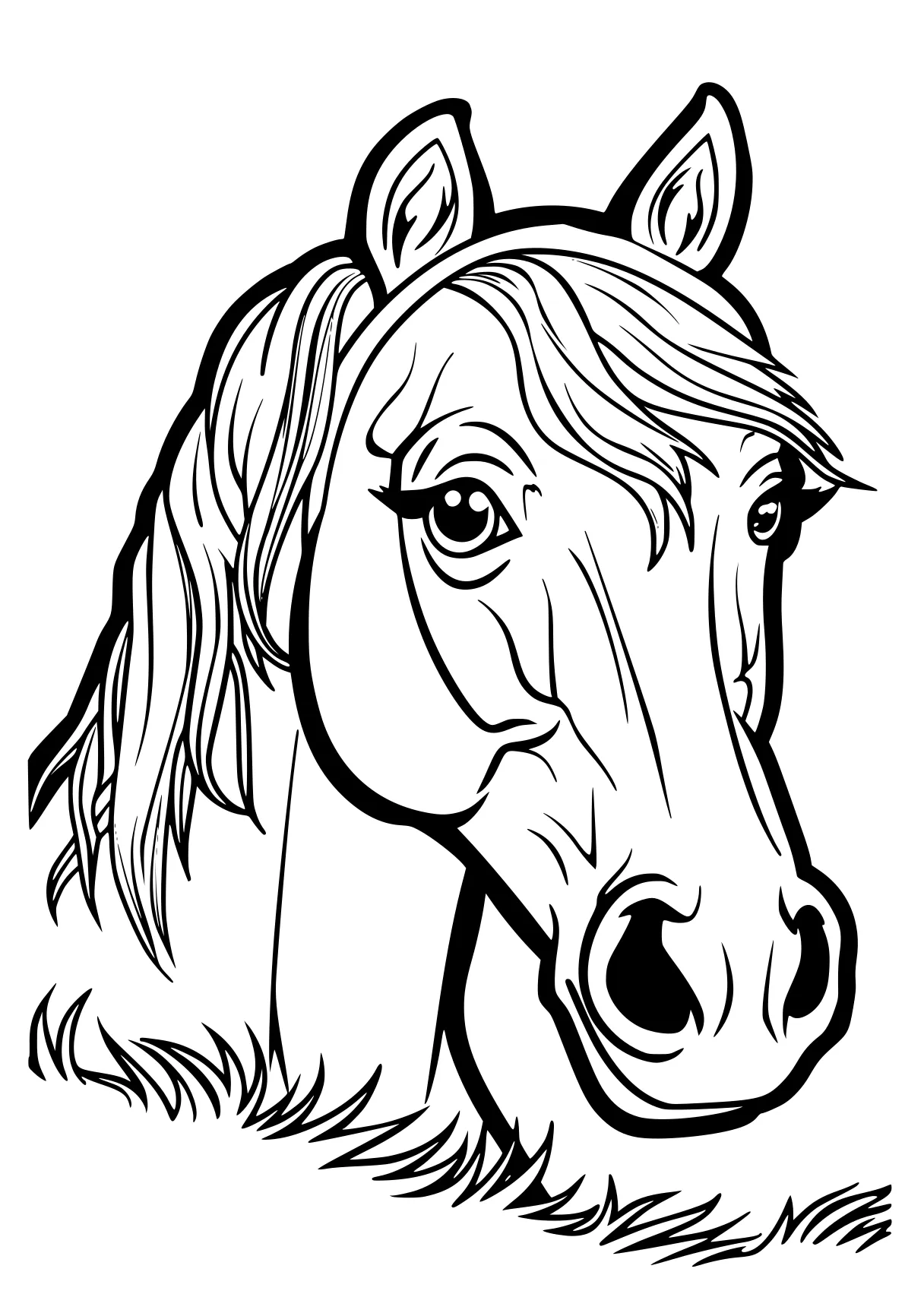 horse colouring horse, unicorn, pony, mlp, illustrator, free coloring page downloads