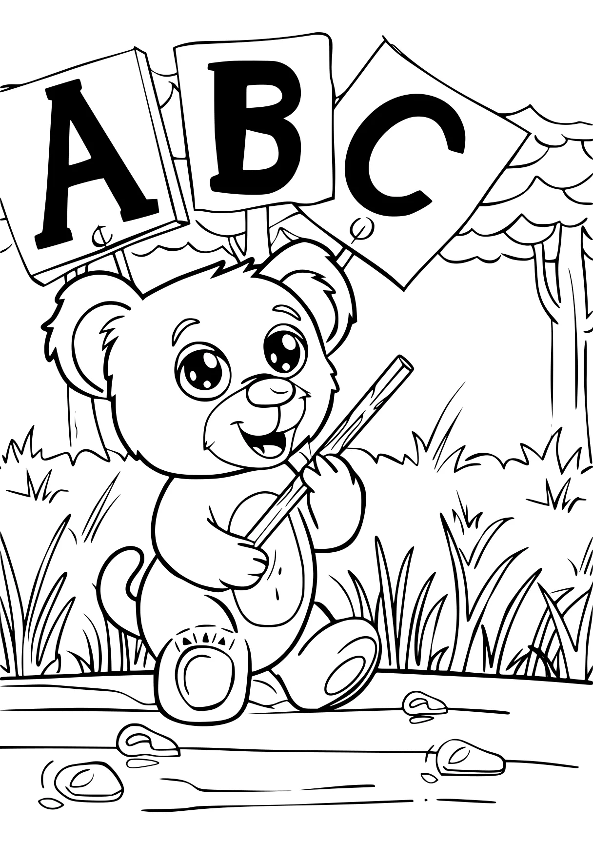 abc coloring pages abc, pooh, bear, free page downloads